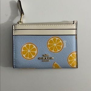 🍊 NWOT Coach Mini Skinny ID Holder in Orange 🍊